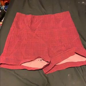 Red plaid shorts